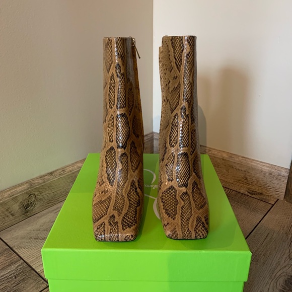 Sam Edelman Anika Ankle Bootie Cuoio Malbec Snake Size 9.5 - Picture 3 of 6